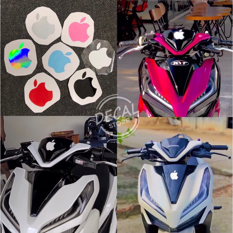Tem dán xe logo táo hình dán sticker quả táo chất liệu decal chống nước
