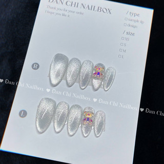 NailBox móng úp thiết kế sẵn Mẫu Mắt Mèo Charm Gấu Xinh Xinh