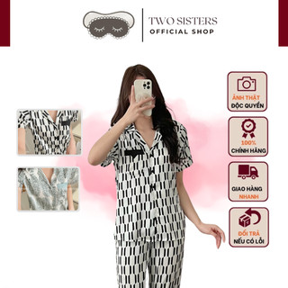 Đồ bộ ngủ nữ áo cộc quần dài TWOSISTERS, bộ đồ Pijama chất lụa tuyết cao cấp M3