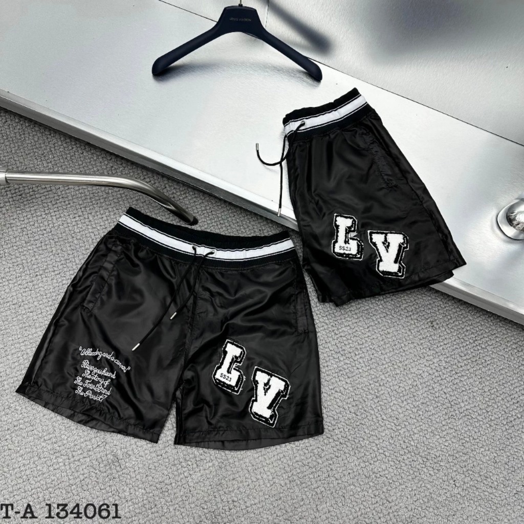 Quần Đùi Nam Lv Con Thỏ Logo Thêu Xù Siêu Đẹp , Quần Gió Nam Lv Lót Lưới Thỏ Thêu Xù Cực Hót 2024