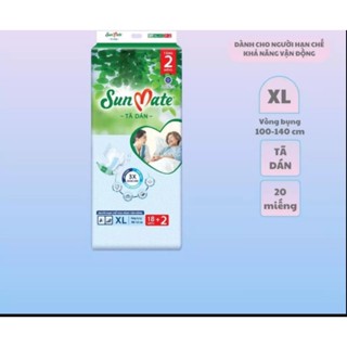 Hcm - Sỉ 1 Cây/Thùng 6 Gói Tã Dán Sunmate XL18 +2 (20 Miếng) - Tã Dán Cho Người Lớn (Gói Lớn Tiết Kiệm Hơn Sunmate XL10)