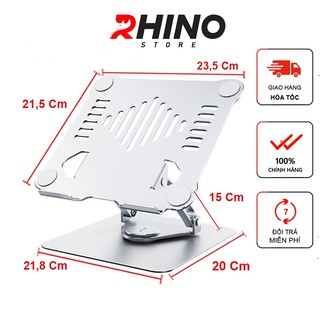 Đế tản nhiệt Laptop xoay 360°, macbook, ipad Rhino KL301, giá đỡ máy tính nhôm cao cấp, gấp gọn