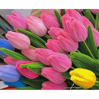 Cành hoa tulip kẽm nhung