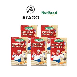 Combo 5 creamer đặc sữa pha chế có đường nuti hộp 380g -thương hiệu nutifood - azago