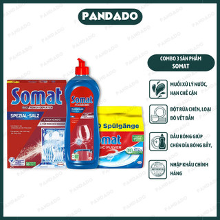 Combo bột, muối, nước làm bóng Somat dùng cho máy rửa chén bát - PANDADO