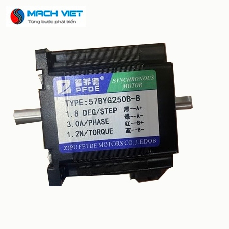 Động cơ bước 57BYG250B - 1.2Nm - 56mm (PFDE) 2 ĐẦU TRỤC BẢO HÀNH 6 THÁNG SẢN PHẨM