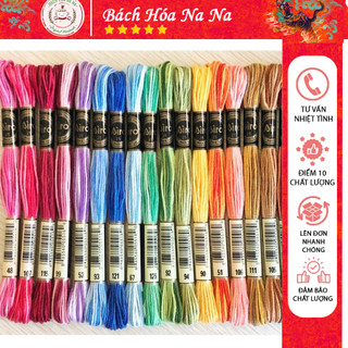 Set 10 Tép Chỉ loang Airo đầy đủ 54 màu Chỉ thêu Airo Cotton Variations - Thêu Tay / Trang Trí Handmade Bách hóa Na Na