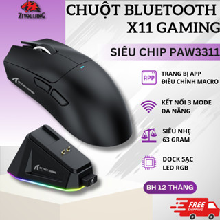 Chuột Gaming Bluetooth ZiyouLang Attack Shark X11 Pro Dock Sạc Led RGB Chip Paw3311 22000DPI 1000Hz