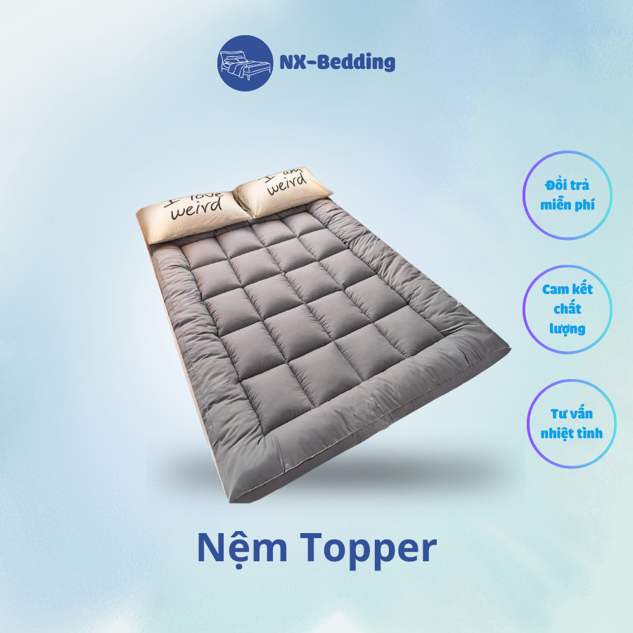 Nệm Topper Euro Hometex, Nệm Tấm Topper Êm Mềm Trải Sàn Tiện Nghi Cao Cấp Không Lo Bị Xẹp - NX-Beddi