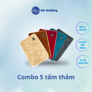 Combo 5 Tấm Thảm Lau Chân, Thảm Lông Cừu Len Mềm Chùi Chân Thấm Hút Nước CLM - NX-Bedding