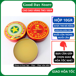 Cao sao vàng dược trung ương 3 TW3 Đà Nẵng loại hộp 10 gram,Golden star Balm 10g