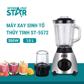 Máy xay sinh tố 2 cối thủy tinh WINNING STAR ST-5572. Công suất 350W, Dung tích 1.5L xay đá, rau củ, đồ khô