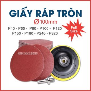 Giấy ráp tròn mịn thô chà gỗ giấy ráp dính 100mm GNT-100