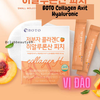 Hộp 30 gói bột boto chứa collagen axit hyaluronic và quả đào 2g x 30 gói- boto quả đào collagen