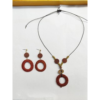  - Phụ Kiện Trang Sức Nữ Bông Tai Dây Chuyền Khuyên Tai Hoa Tai Đan Mây Tre Cói Vintage Swanlake