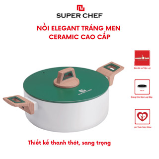 Nồi  Elegant Tráng Men Đáy Từ Chống Dính Super Chef Thiết Kế Cao Cấp