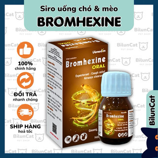 Bromhexine Oral siro uống giảm ho long đờm thông thoáng hô hấp cho chó mèo