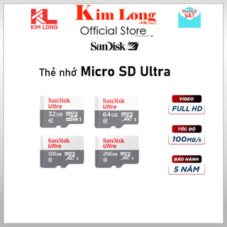 Thẻ nhớ SanDisk Micro SD HC Tốc độ 100MB/s Ultra - Hàng chính hãng