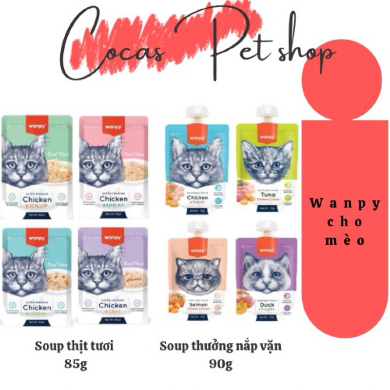 Soup thưởng cho mèo Wanpy nắp vặn 90g hàng chính hãng công ty