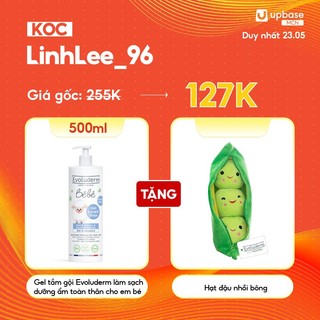 Gel tắm gội làm sạch dưỡng ẩm toàn thân cho em bé Chính hãng Evoluderm 500ml