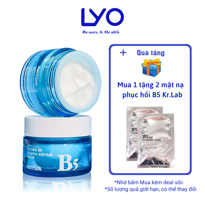 Kem dưỡng b5 phục hồi và làm trắng da Prettyskin Hydra B5 Derma Repair Cream Pretty Skin 52ml