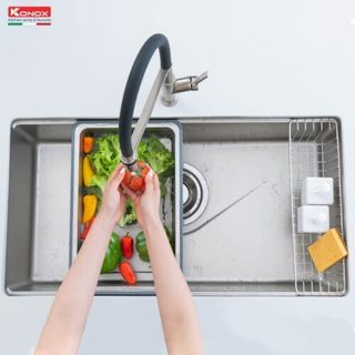 Chậu rửa bát chống xước phong cách nhật tari 8748sr, tari 7648sr bồn rửa chén 1 hố lớn