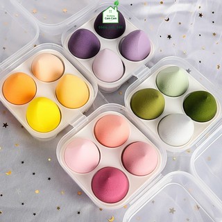 CCL028 - Set 4 Bông Mút Trang Điểm Kèm Hộp Đựng Xinh Xắn - Giadungcamcam