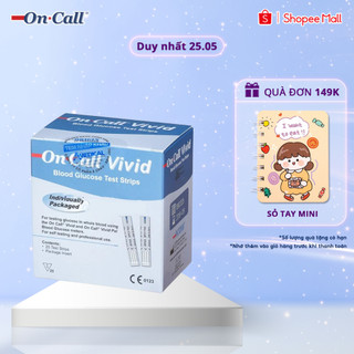 Hộp 25 Que Thử Đường Huyết On Call® Vivid Loại Rời Trong Túi Nhôm