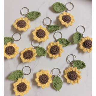 Móc khóa hoa hướng dương len, móc khóa len, hoa hướng dương len, hoa handmade