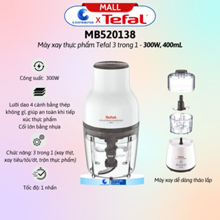 Máy xay thực phẩm Tefal 3 trong 1 MB520138 - Dung tích 400mL - Hàng Chính Hãng - Bảo Hành 12 Tháng