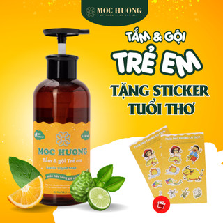 Tắm Gội Trẻ Em Tự Nhiên MỘC HƯƠNG 420ml Tinh Dầu Cam Chanh Quýt Dịu Nhẹ Giảm Mẩn Ngứa, Côn Trùng Đốt