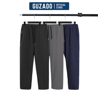 Quần Dài Nam GUZADO Chất Vải Gió Thể Thao Cao Cấp Khỏe Khoắn,Cạp Chun,Vận Động Thoải Mái GDC01.