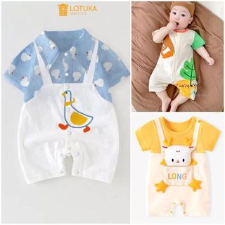 Bộ body đùi bé trai bé gái hình thú siêu dễ thương, bodysuit cộc mẫu đồ liền thân quần áo sơ sinh cho bé 0-12 tháng