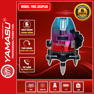 Máy laser cân bằng 5 tia xanh yamasu yms-303 plus siêu sáng tặng kèm chân 1,2m
