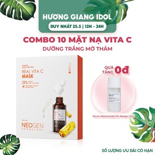 Combo 10 Mặt Nạ Serum x3 Dưỡng Trắng Mờ Thâm Neogen Real Vita C 22% Mask 28g