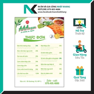 In Menu Ép Plastic Giá Tại Xưởng