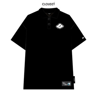 Áo polo tay lỡ nam nữ cotton thun phông có cổ CLOUDZY localbrand unisex đen trắng oversize POLO FOG