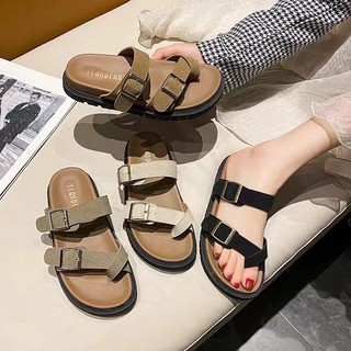  Dép nữ quai da xỏ ngón mềm mịn SLAY đế êm ái xịn xò