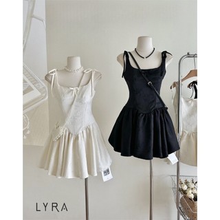 LYRA Váy đi tiệc đi chơi đầm nơ cách điệu vải gấm cao cấp siêu xinh phong cách sang chảnh classy - CSYVD0108