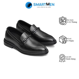 Giày lười công sở SMARTMEN tăng chiều cao màu đen GL-12 Đen