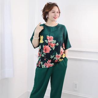 Đồ trung niên cao cấp, áo cổ tròn , quần suông dài, lụa Hàn nhập cao cấp Lanbi MS06