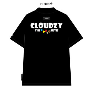 Áo polo tay lỡ nam nữ thun phông rộng có cổ localbrand CLOUDZY unisex đen trắng oversize  POLO CRAZY