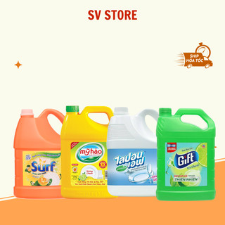 Nước rửa chén Thái Lan, Gift, Surf, Mỹ Hảo, đánh bay mọi vết dầu mỡ cho chén bát sạch bóng 3.8kg