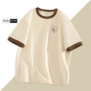 Áo Thun Bo Viền Tay, Áo phông Unisex By PEABOO Mã BST01 In Hình Chất Cotton Thoáng Mát Form Rộng Tay Lỡ Cho Nam Nữ