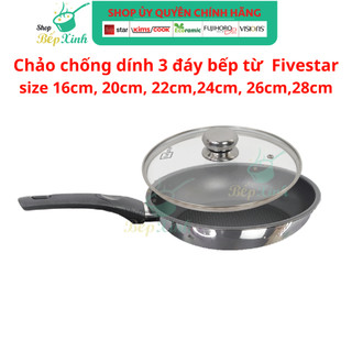 Chảo chống dính bếp từ inox 430 cao cấp Fivestar Standard size 16cm | 20cm| 22cm | 24cm | 26cm | 28cm - hàng chính hãng