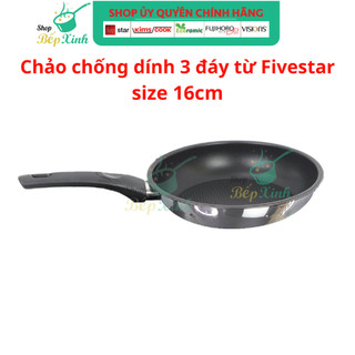 Chảo chống dính bếp từ Fivestar 3 đáy cao cấp size 16cm - hàng chính hãng