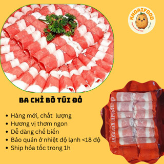  Ba chỉ bò Mỹ  500gr  ba chỉ bò túi đỏ thịt bò nướng lẩu đều ngon 