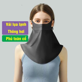  Khẩu trang phá cách che mặt phủ cổ có lưới thông hơi lụa lạnh chống nắng & tia uv UPF50+ thời trang hottrend