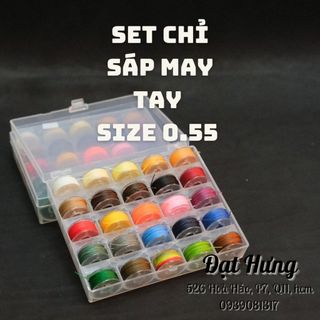 Set chỉ sáp may tay 0.55mm 25 màu - dụng cụ làm đồ da