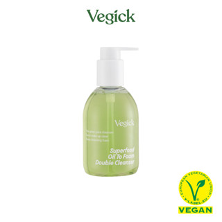 Tẩy Trang và Sữa Rửa Mặt 2 Trong 1 Thuần Chay Cho Da Nhạy Cảm Vegick Superfood Oil To Foam Double Cleanser 195ml